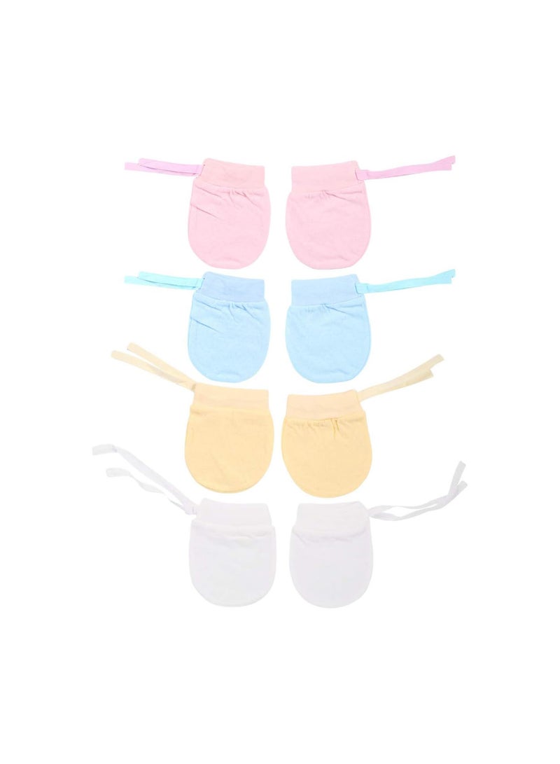 GGOOT 4 Pairs Newborn Baby Mittens No Scratch Mittens Cotton Gloves Soft Stay On Mittens for Unisex Newborn Baby  - Image 1