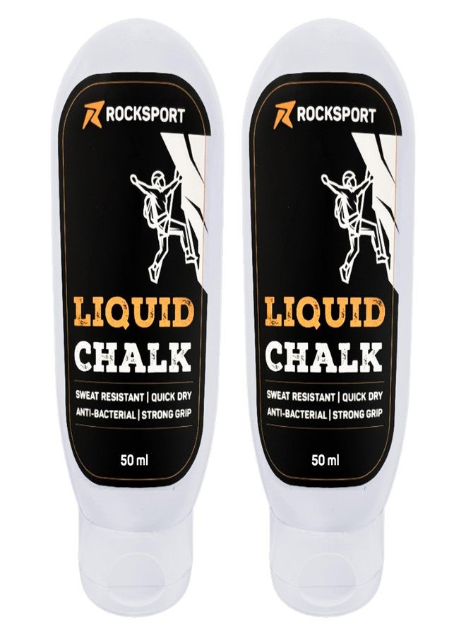 Rocksport Liquid Chalk for Gym, Weightlifting & Climbing - Quick Drying Lifting Chalk | Gym Powder for Grip | Non-Messy Chalk for Gym, Fitness, Crossfit & Calisthenics | 50 ml, Pack of 2 - Image 1