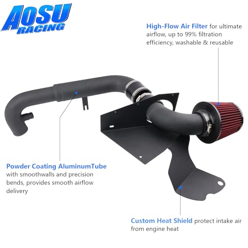 Aosuracing Cold Air Intake Kit Compatible with VW MK6 Golf GTI with Gen2 EA888 2.0T, Improved Airflow & Power, More Aggressive and Sporty Induction Sound - Image 4