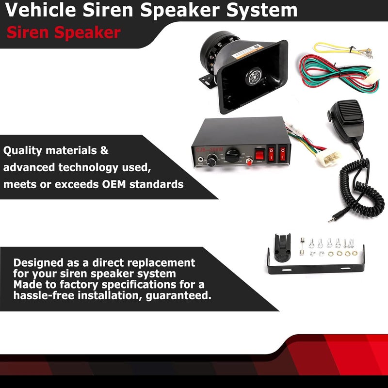 FEXON 9 Tones Police Siren 200W Wired Handheld Microphone Loudspeaker Emergency Siren Electronic PA System Amplifier - Image 3