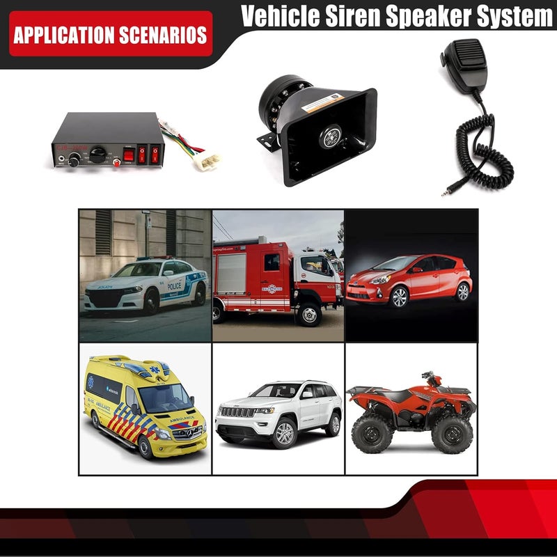 FEXON 9 Tones Police Siren 200W Wired Handheld Microphone Loudspeaker Emergency Siren Electronic PA System Amplifier - Image 4
