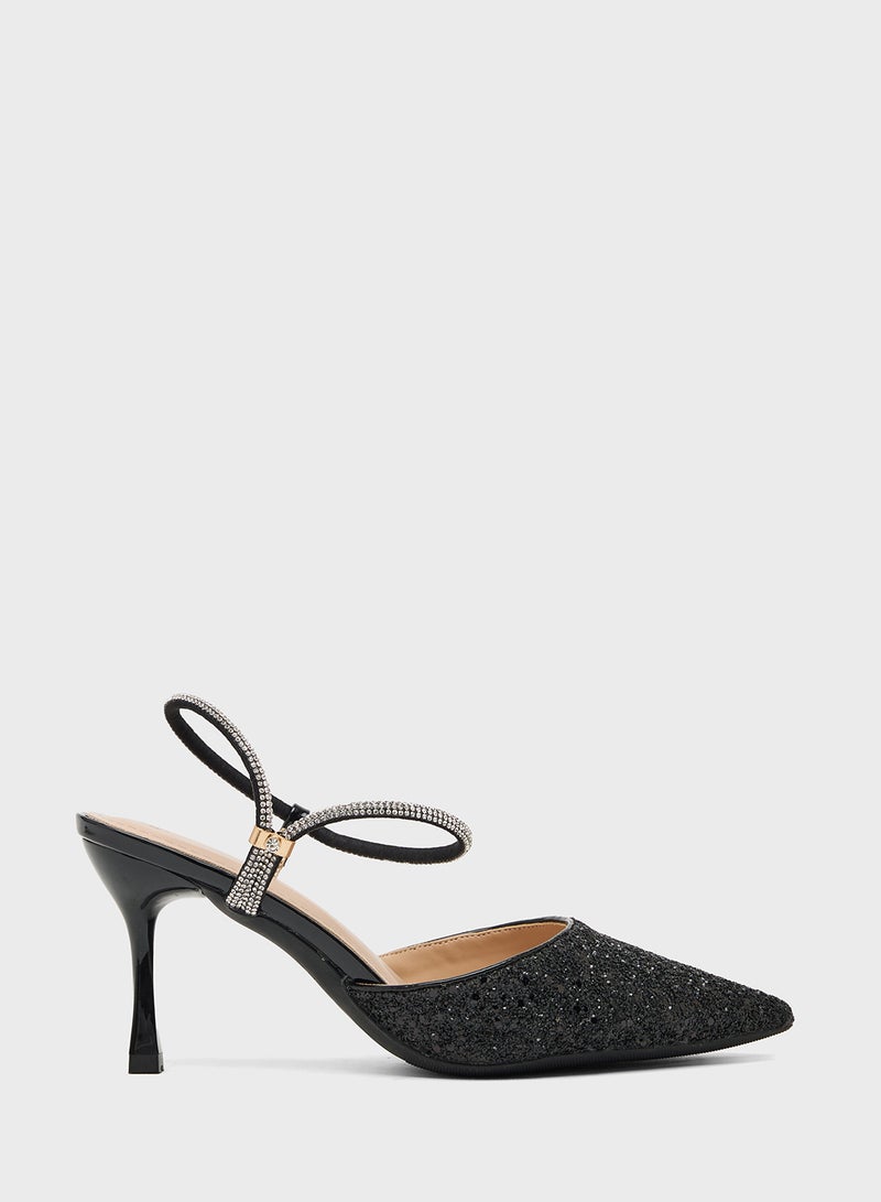ELLA High Heeled Glitter Pump - Image 1