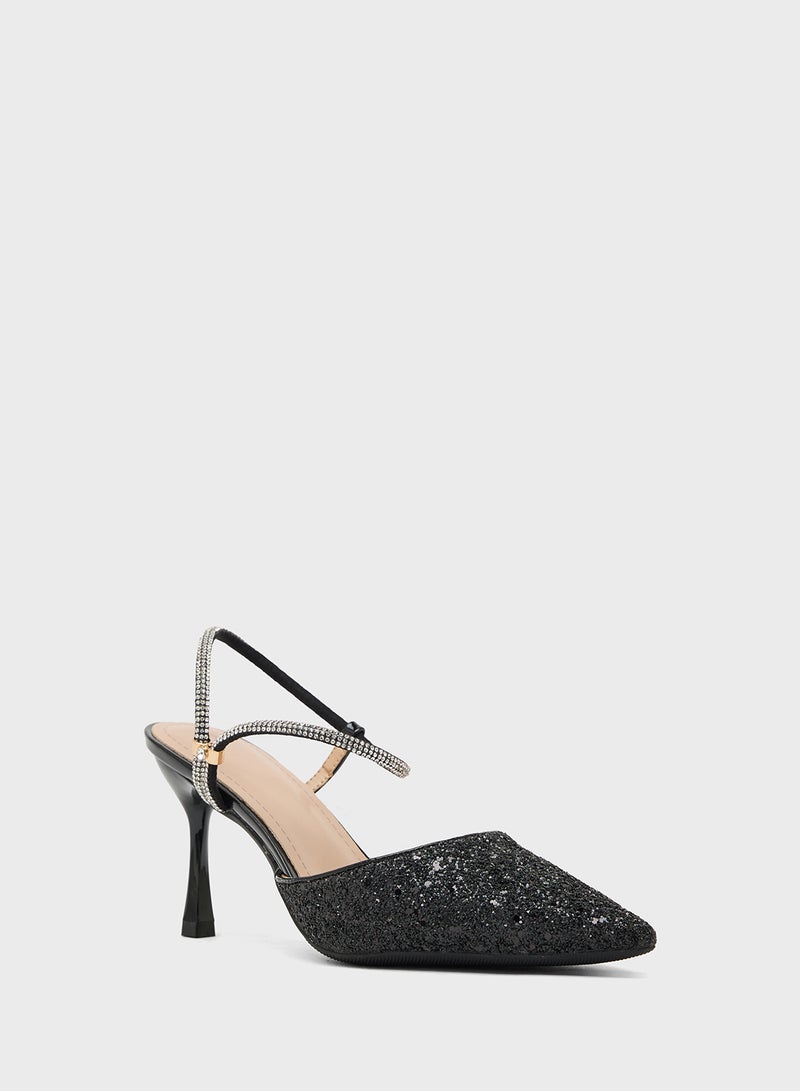 ELLA High Heeled Glitter Pump - Image 2