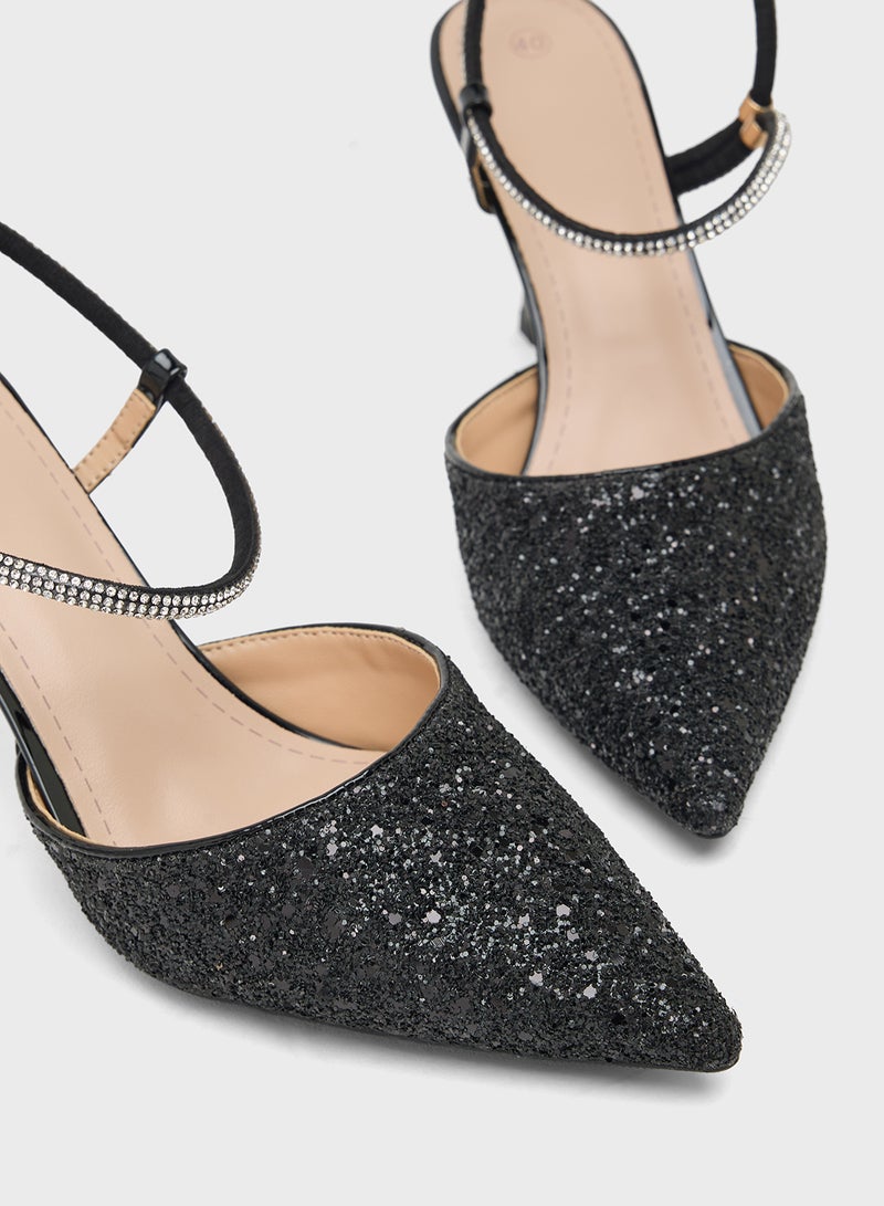 ELLA High Heeled Glitter Pump - Image 4
