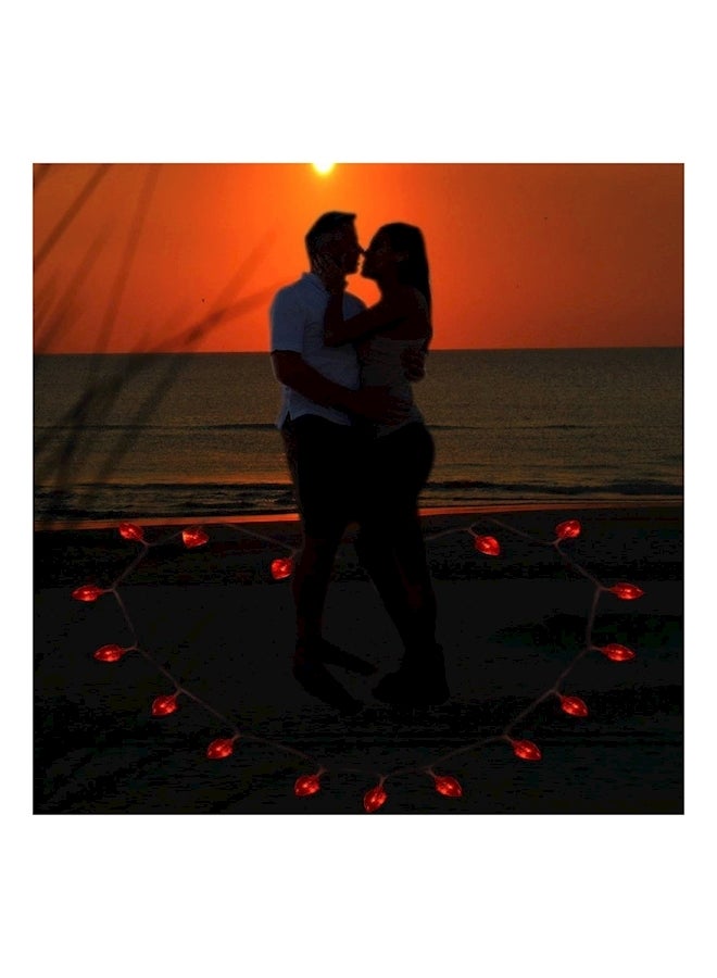 Loquat 20 LED Heart Shape String Lights With Battery Operated Red - Image 4