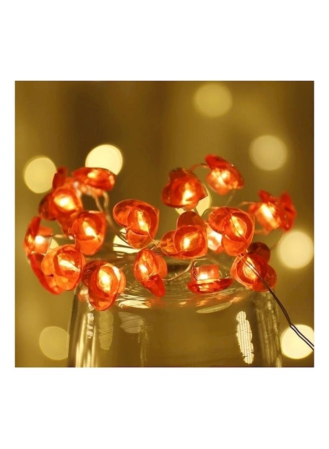 Loquat 20 LED Heart Shape String Lights With Battery Operated Red - Image 2