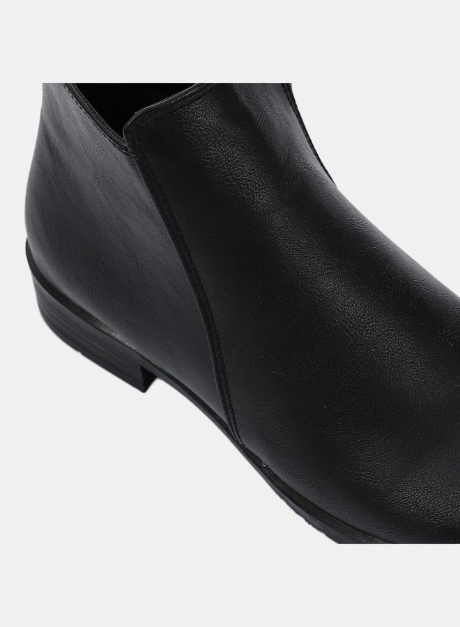 XO Style Leather Ankle Boot 1439-Black - Image 2