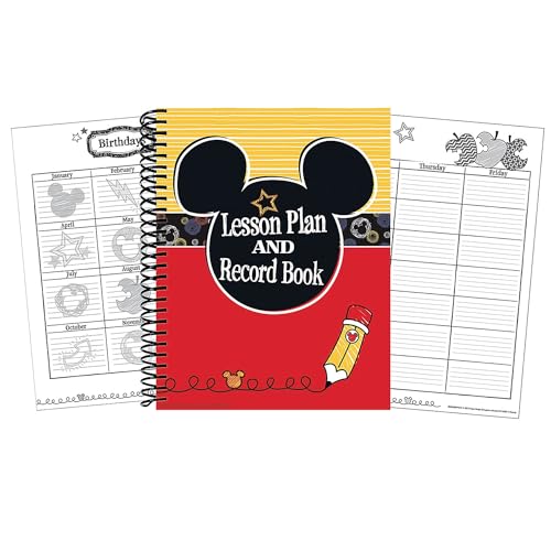 Eureka Mickey Color Pop! Back to School Classroom Supplies Record and Lesson Plan Book for Teachers, 8.5'' x 11'', 40 Weeks - Image 1