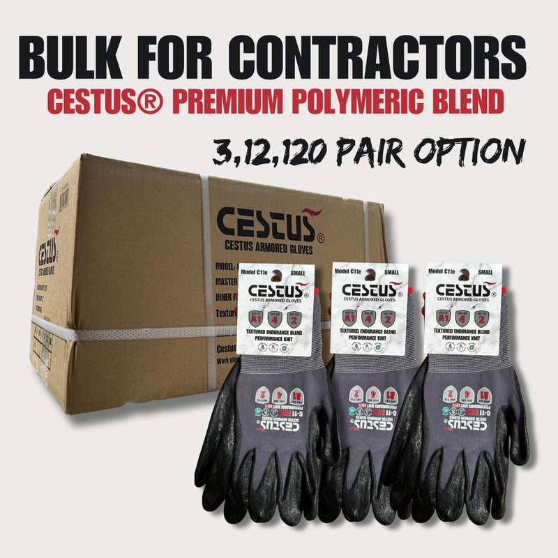 Cestus C11e, Foam Nitrile Coated Work Gloves with Grip, Touchscreen, ANSI A1 Cut-Resistant, Safety Gloves for Construction (12 Pairs, Large) - Image 5