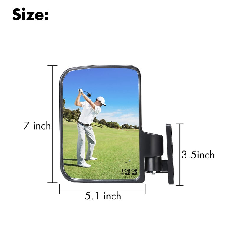 10L0L Golf Cart Side Mirrors Compatible with Yamaha Club Car EZ-GO and Others Round or Square Tube Golf Cart Roof Bracket, No-drilling Required - Image 4