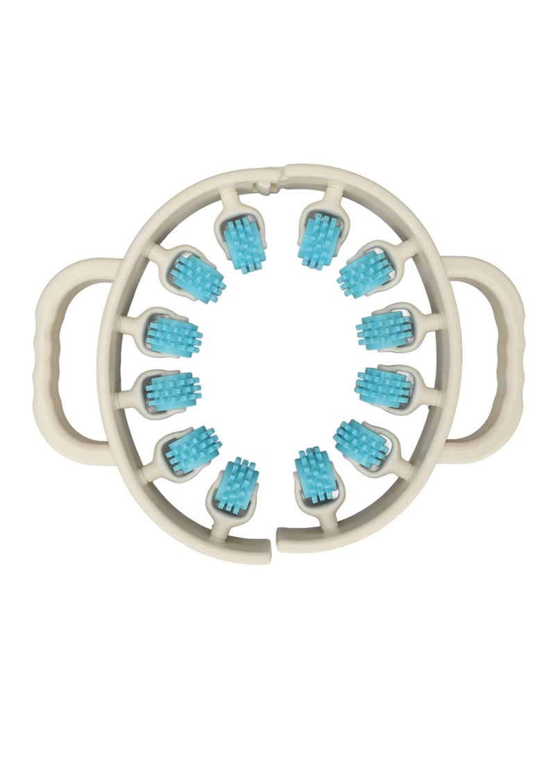 إسكدنيا بكرة تنحيف الخصر والساق، بكرة إسفنجية - مدلك كتلة دهنية، أداة تدليك عضلية للفخذين والساقين والذراعين، تدليك يوغا للياقة البدنية مزود بـ 12 عجلة، يهدئ عضلات الساق، هدية تذكارية للنساء والأمهات - Image 4