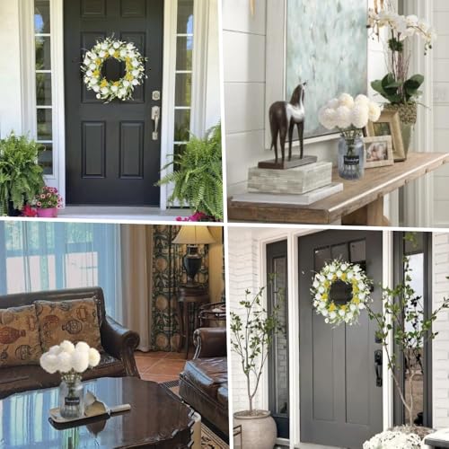 SHINE-CO LIGHTING Artificial Chrysanthemum Ball Flowers Hydrangea Arrangement Bouquet Presents Decor 10pcs Without Vase (Milk White) - Image 4