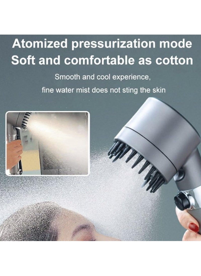 Generic - High-Pressure Shower Head, Hard Water Softener Filtered Hand Held Showerhead Set, Massage Showerhead Combo 3 Spray Settings with Anti-explosion Hose and Bracket (1.5m Hose, Black) - Image 1