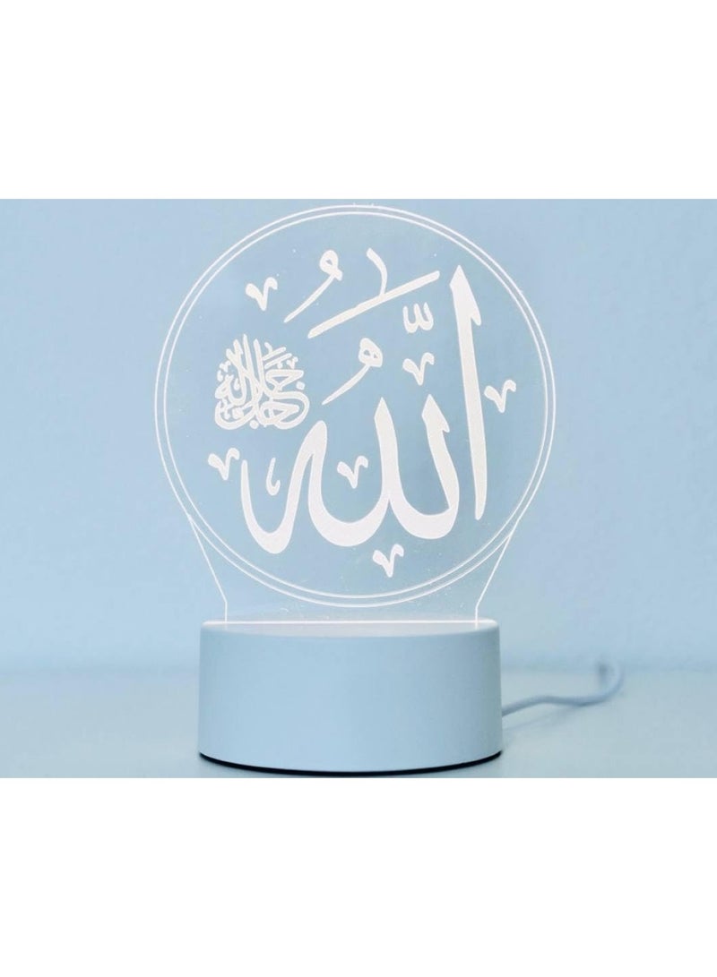 مصباح LED على شكل الله، ديكور رمضاني أنيق باللون الأبيض - Image 5