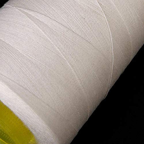 M Fabrics خيوط خياطة بوليستر 10,000 متر (خياطة، حياكة، صنع شرابات، تطريز، حرف، خيوط لامعة ناعمة ومشاريع أخرى) - عبوة من 10,000 متر (أبيض) - Image 2