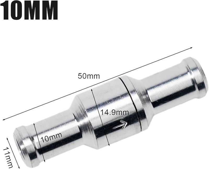 صمام فحص أحادي الاتجاه من الألومنيوم مقاس 10 مم للوقود والماء والكربوريتر وخطوط الضغط المنخفض - Image 5