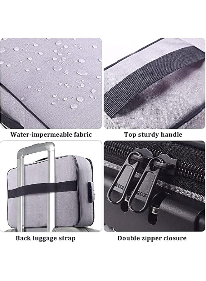 Document Organizer Bag with Code Lock,Watertight 3-Layer File Storage Case,Portable Home Office Travel Important Document Safe for Tablet,Passport,Legal Files,Valuables(Grey) - Image 4