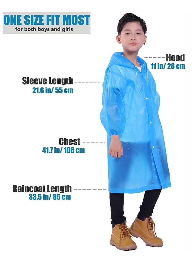 Zikra Kids Waterproof Rain Coat, EVA Portable Rain Poncho, for Girls Boys Toddler Rainwear Rain Jacket Cape - Image 3