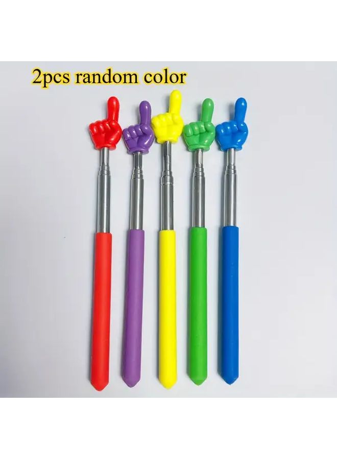 6 Pack Retractable Teacher Pointers Assorted Colors with Ergonomic Hand Shaped Grips Extendable Metal Classroom Pointers for Elementary and Kindergarten Teachers - Image 3