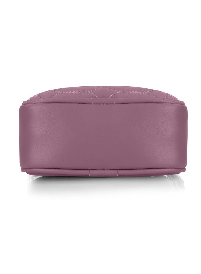 JI ACCESSORIES J I Women’s Quilted Crossbody Sling Bag with Adjustable Geometric Strap - Stylish PU Leather Shoulder Purse for Casual & Travel Use (PURPLE) - Image 5