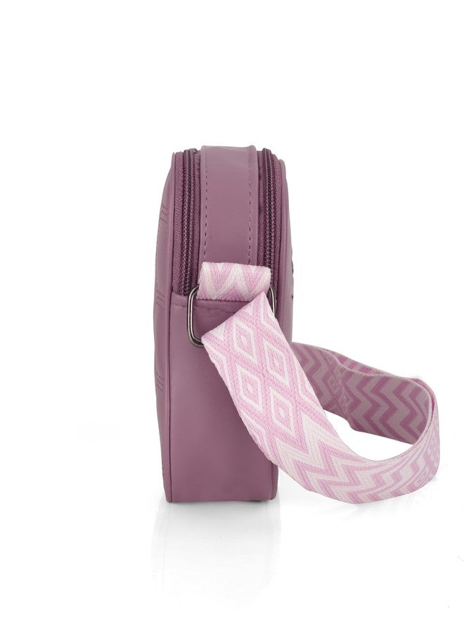 JI ACCESSORIES J I Women’s Quilted Crossbody Sling Bag with Adjustable Geometric Strap - Stylish PU Leather Shoulder Purse for Casual & Travel Use (PURPLE) - Image 4