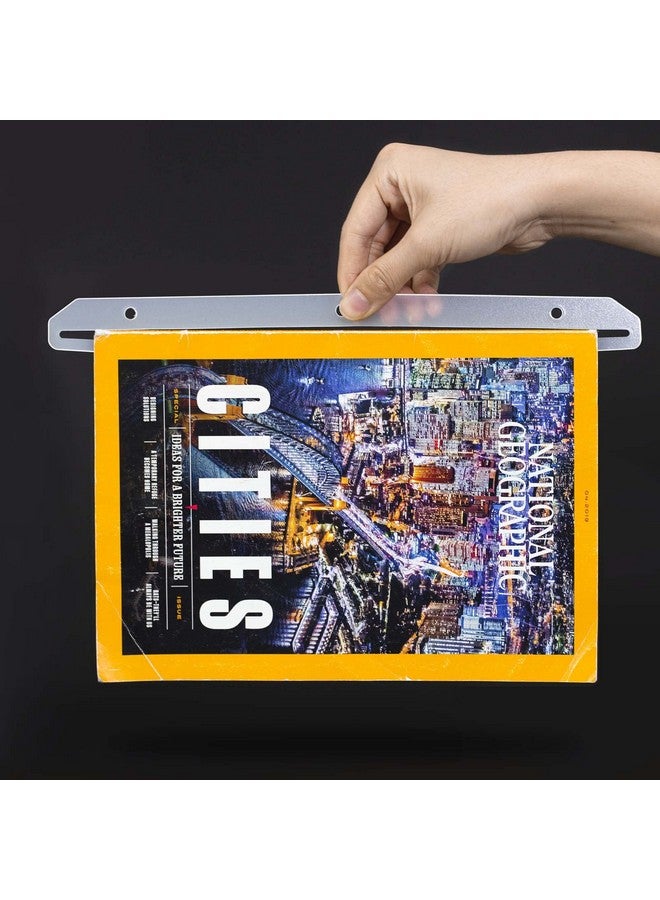 tutata 24Pcs 3 Hole Punched Magazine Holders, Magazine Organizer, 3 Ring Binder Insert Strips, Translucent White  - Image 3