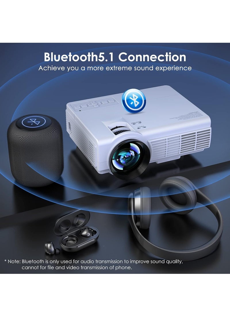 LAESO - Projector with WiFi and Bluetooth, 5G WiFi Native 1080P 10000L 4K Supported, Portable Movie Outdoor Projector for Home Theater, Compatible with HDMI/USB/PC/TV Box/VGA/USB/Laptop, iOS and Android Phone - Image 1