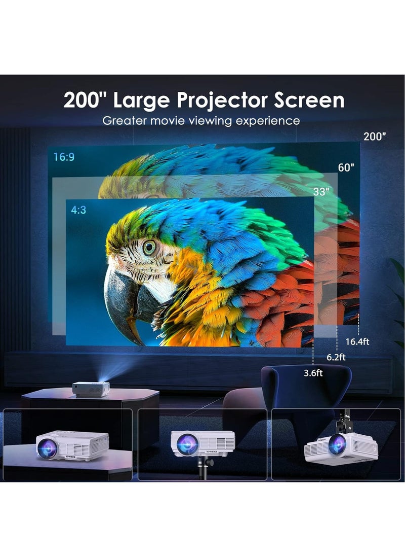 LAESO - Projector with WiFi and Bluetooth, 5G WiFi Native 1080P 10000L 4K Supported, Portable Movie Outdoor Projector for Home Theater, Compatible with HDMI/USB/PC/TV Box/VGA/USB/Laptop, iOS and Android Phone - Image 1