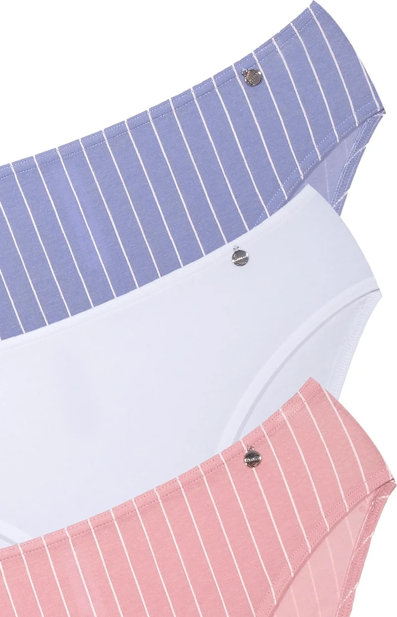 KOM Stripe 3-Piece Women's Bikini Panties
