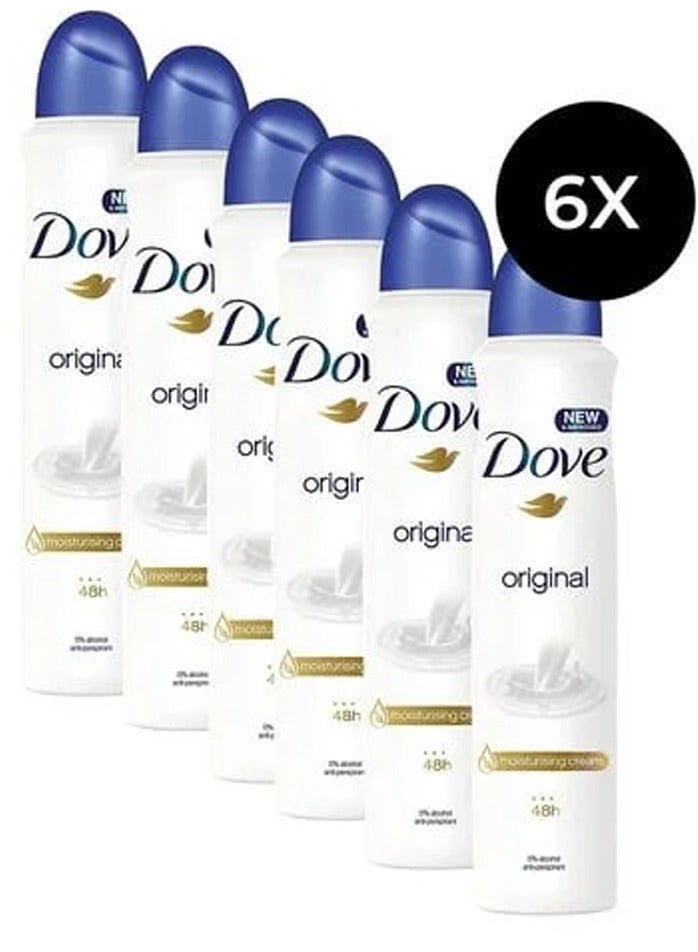 دوف بخاخ مزيل العرق الأصلي المضاد للتعرق، 6 عبوات × 250 مل - Image 1