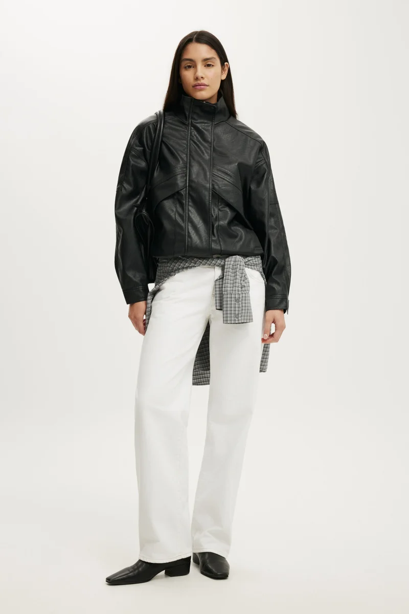كوتون اون Theo Faux Leather Bomber