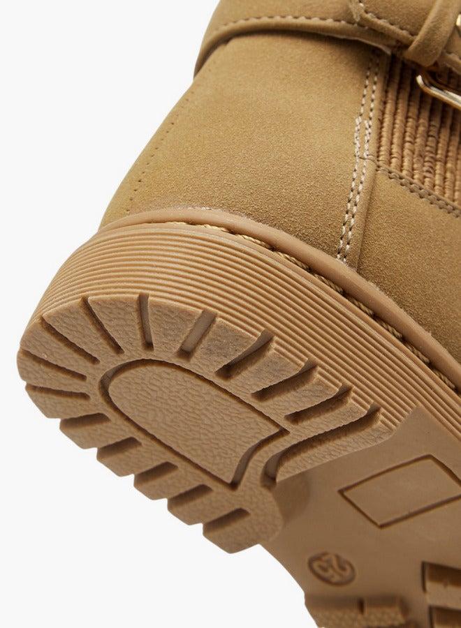 Flora Bella By Shoexpress Solid Boots with Zip Closure and Buckle Detail - Image 5