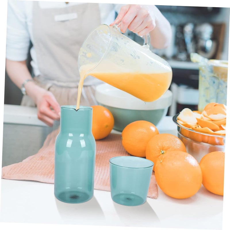 PRETYZOOM 1set Elegant Glass Set Water Beverage Cup Lid Modern Tumbler Cups for Kitchen Heat-resistant Carafe for Friends - Image 3