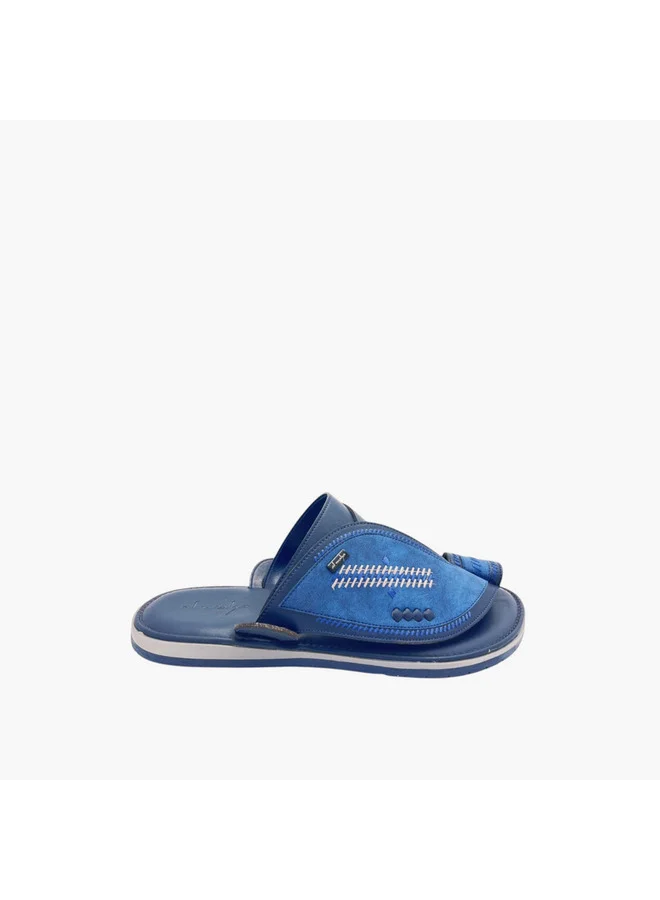 Al Waha Men's Stitch Detail Slip-On Arabic Sandals with Toe Loop
