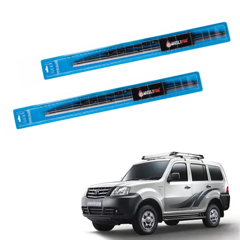 Wheelyfine Car Wiper Blades | Metal Frame | Water Repellent Windshield Wipers | Blade Refills (Tata Sumo Grande (2008-2014) Dr 20"/Pa 20") - Image 2