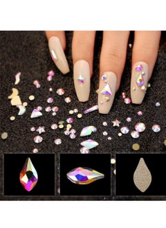 VERONNI Professional AB Crystal Rhinestones with Wax Pen Multi Shapes Glass Rhinestones for Nail Art Craft Mix Sizes Nail Gems Packaged in Storage Box Nail Art Supplies Accessories  - Image 3