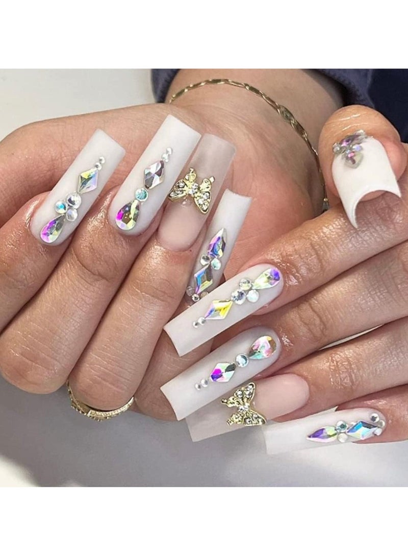 VERONNI Professional AB Crystal Rhinestones with Wax Pen Multi Shapes Glass Rhinestones for Nail Art Craft Mix Sizes Nail Gems Packaged in Storage Box Nail Art Supplies Accessories - Image 4