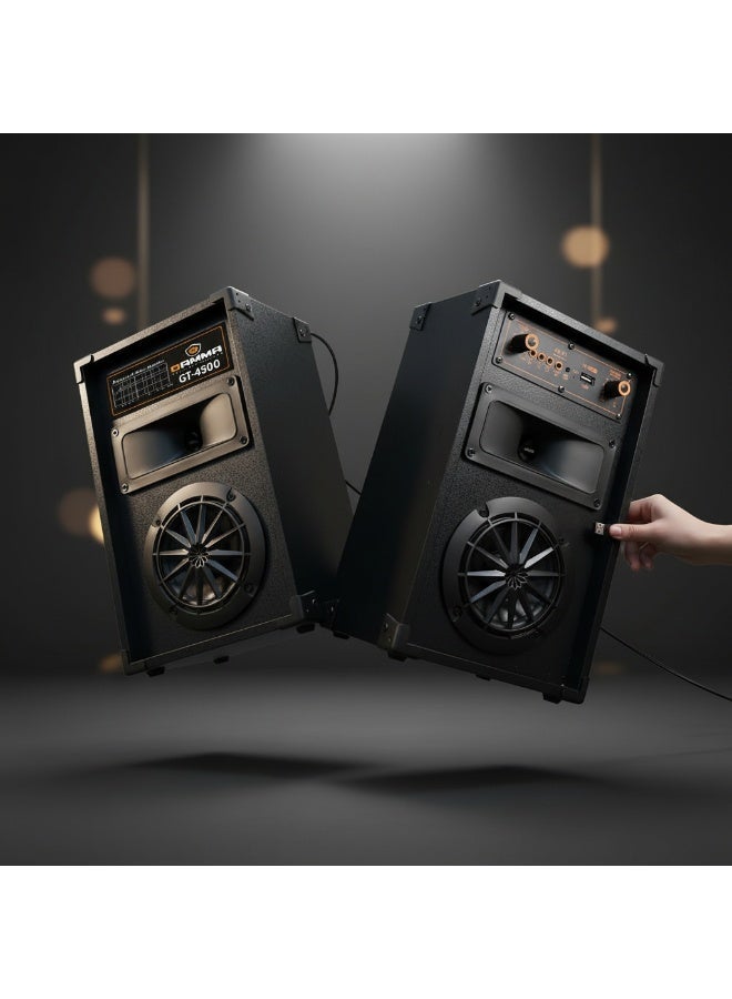 Gamma GT-4900 40W RMS Bluetooth Speaker System with USB, SD Card & Remote Control – Wooden Cabinet Stereo Speakers - Image 5