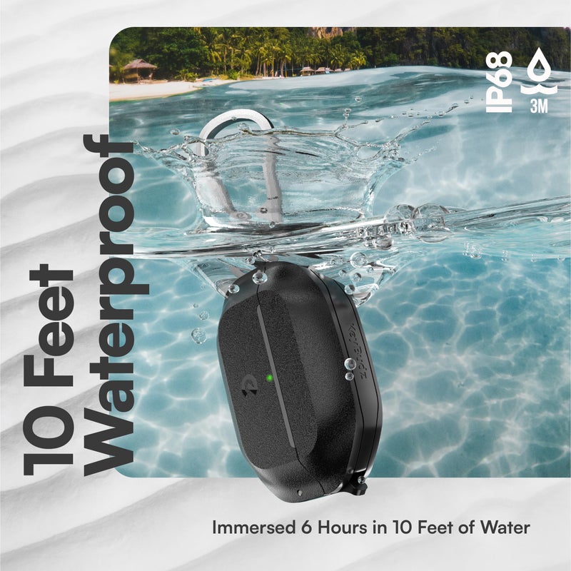 Keybudz for Waterproof AirPods Pro 3 Case with Lock - IP68 Waterproof and Dust Proof, Shockproof Protector, Heavy Duty Rugged Protection, Drop Proof Hard Cover for AirPods Pro 3rd Gen (Carbon Black) - Image 5