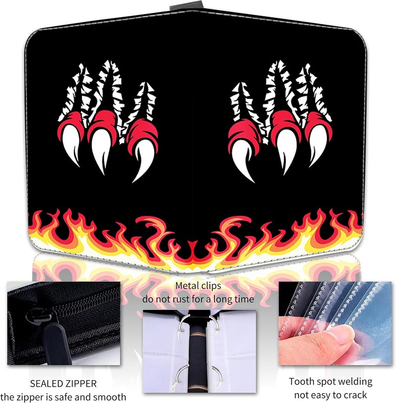Extalas 100 Bonus Sleeves Included - Trading Card Binder Fits 400+ Cards, 4-Pocket Collector Album Compatible with PTCG, MTG, YGO and Sports Cards - Waterproof PU Leather Card Holder Case (Claw) - Image 4