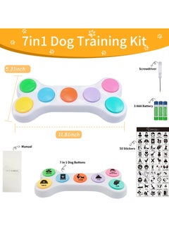 Excefore Dog Buttons Talk, Dog Communication Button Starter Kit, 7 Dog Talk Button Set, 70 s  Recorded Talk Buttons, Pet Training Buzzer with 50 Scene Stickers and Tools for Animal Training (7 Colors)  - Image 3