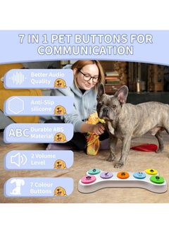 Excefore Dog Buttons Talk, Dog Communication Button Starter Kit, 7 Dog Talk Button Set, 70 s  Recorded Talk Buttons, Pet Training Buzzer with 50 Scene Stickers and Tools for Animal Training (7 Colors)  - Image 4