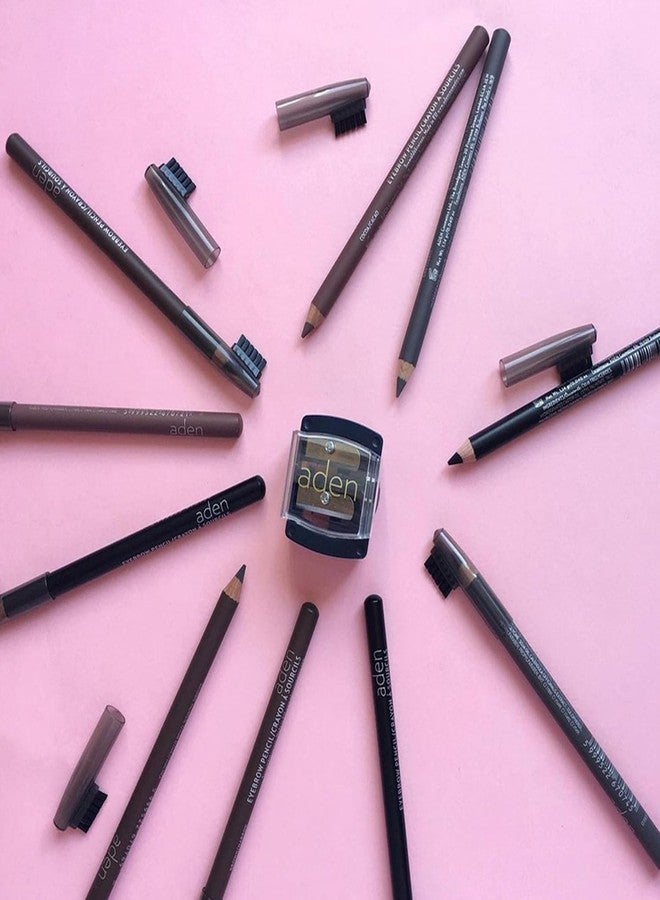 aden Eyebrow Pencil -1.14gr - With Eyebrow Brush - Highly Pigmented & Draws Tiny Brow Hairs - Waterproof & Long Lasting - MADE IN ITALY (Brown) - Image 2