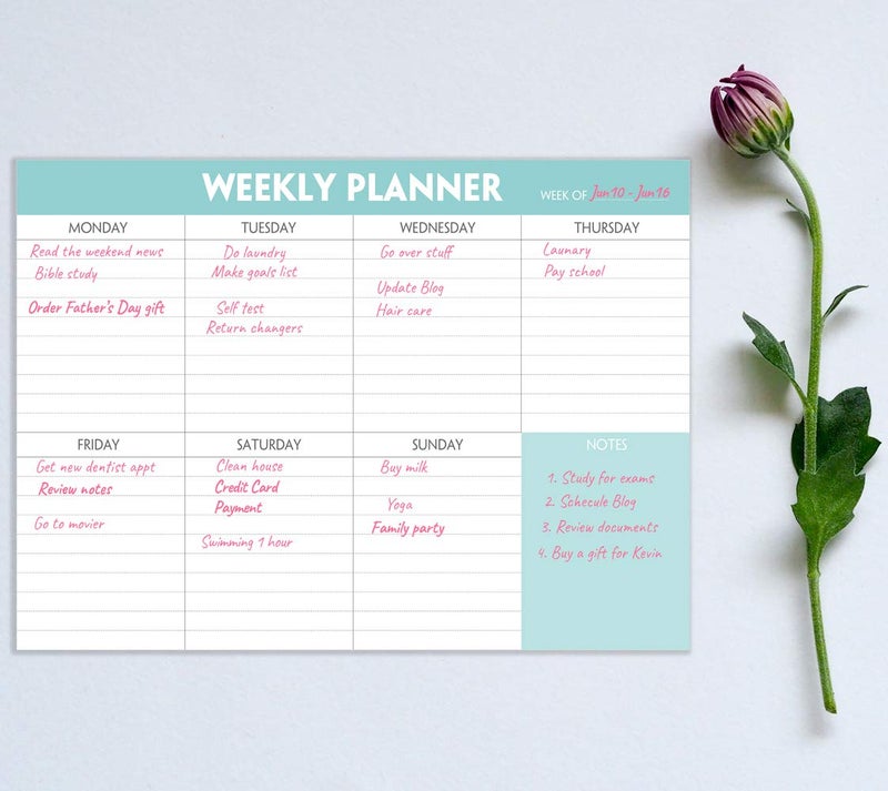 Nokingo Weekly Planner Notepad - Tear Off Planning Pad with Daily Schedule & Calendar, 52 Sheets, 100gsm Paper, Undated Weekly To Do List Notepad, 10x7 in - Image 3
