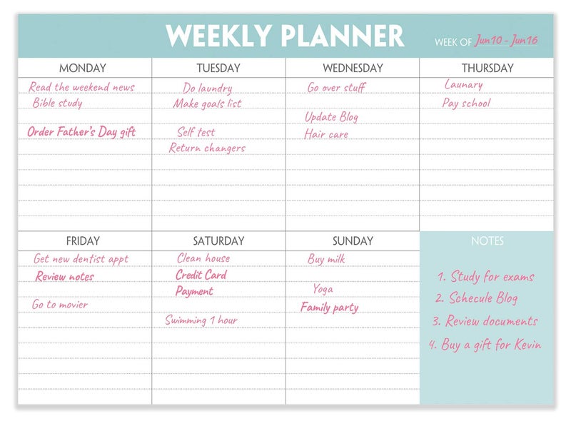 Nokingo Weekly Planner Notepad - Tear Off Planning Pad with Daily Schedule & Calendar, 52 Sheets, 100gsm Paper, Undated Weekly To Do List Notepad, 10x7 in - Image 2
