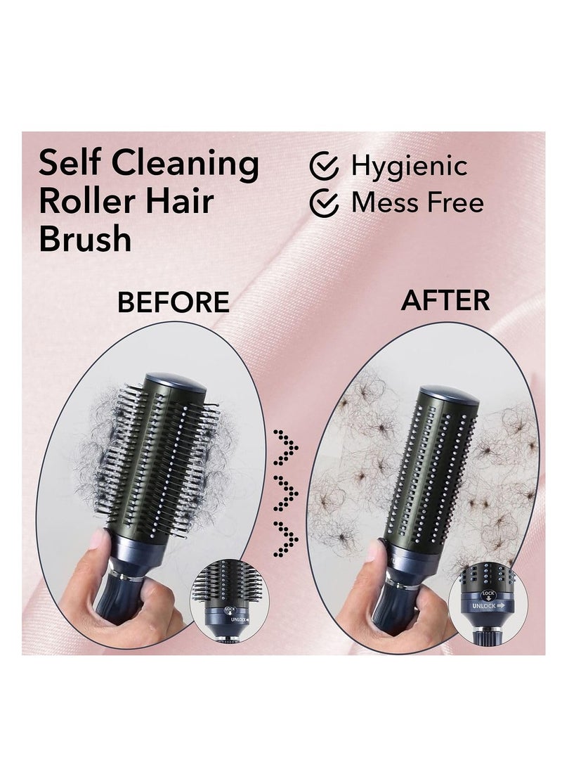 SOLARAE Navy Blue Self Cleaning Hair Brush Comb, Hair Detangling Comb Styling Comb, Detangler Brush Round Brush for Blow Out, Easy Clean Roller Hair Brushes for Women Men Birthday Gifts - Image 3