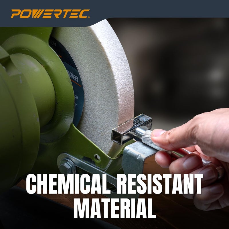 POWERTEC Bench Grinder Wheel 8 Inch 120 Grit, White Aluminum Oxide Grinding Wheel for Bench Pedestal Grinder, 1" Thick 5/8" Arbor, Sharpening & Shaping Drill Bits, Blade, and Chisel 1PK (15505) - Image 5