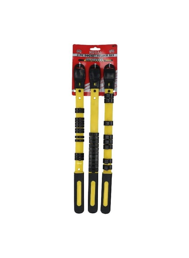Regal 3-Piece High Quality Socket Holder Set Yellow and Black 2.54 x 12.7 x 46.99 cm 99570
