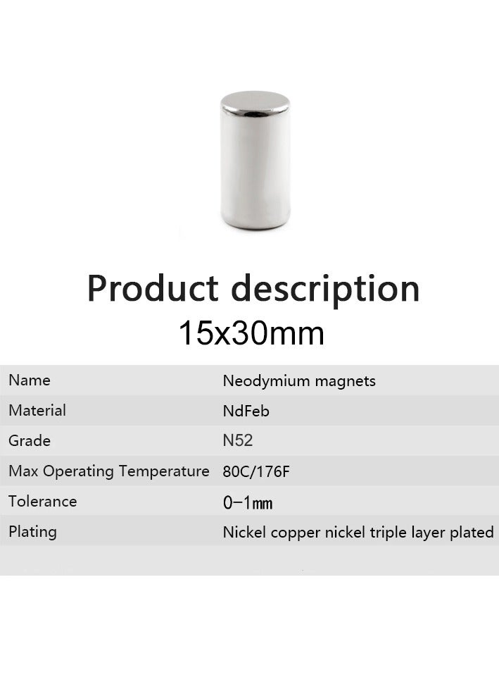 Neodymium Magnet N52 Super Strong Cylinder Shape NdFeB Permanent Magnet - Image 2