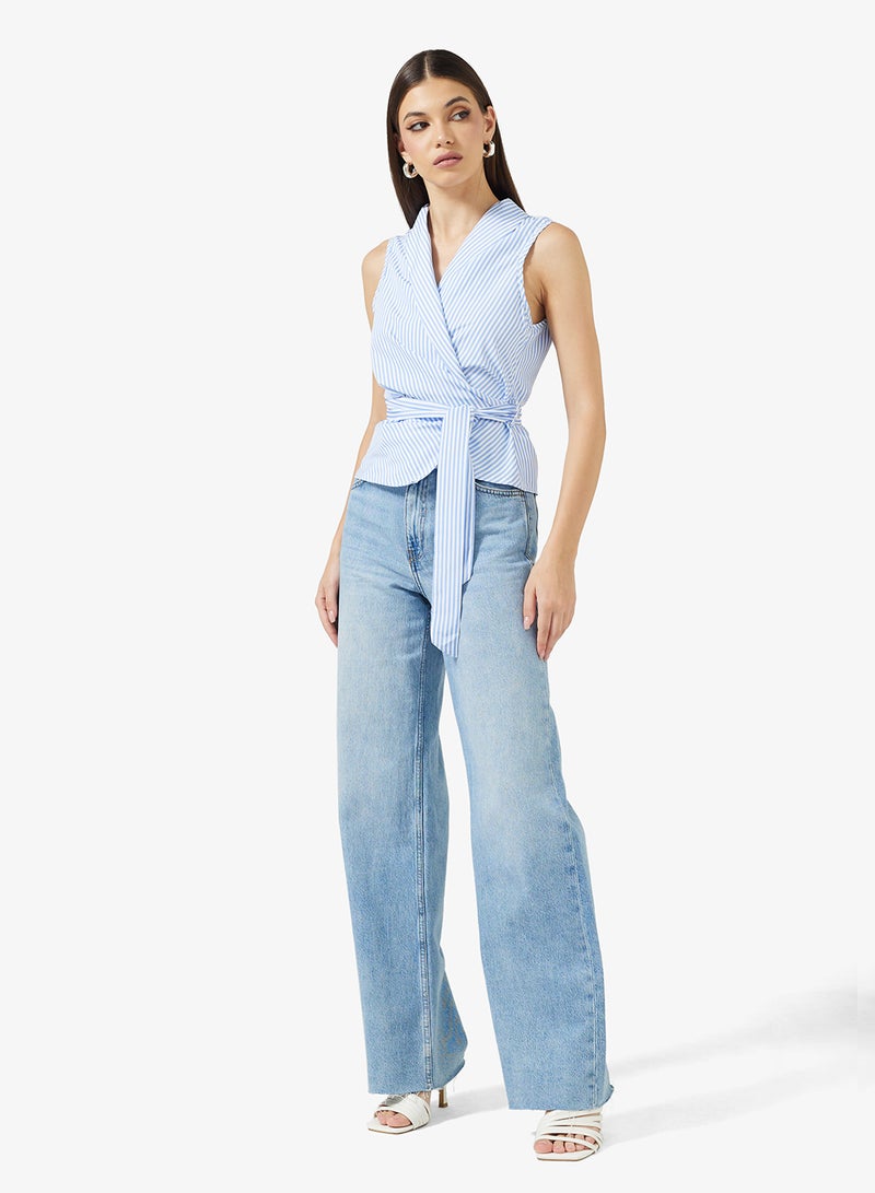 ELLA Striped Top With Back Tie Detail - Image 4